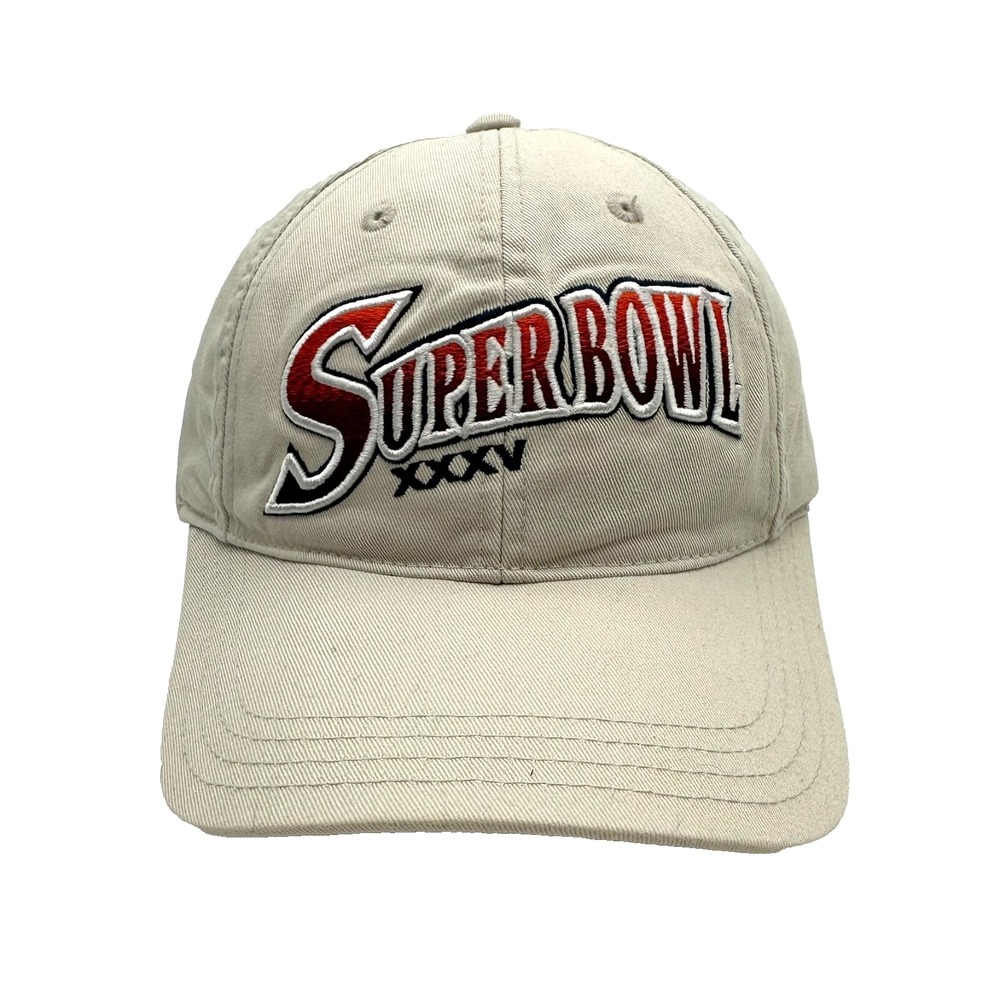 Vintage Super Bowl XXXV 2001 Puma Hat Cap NFL Logo StrapBack Adjustable Beige